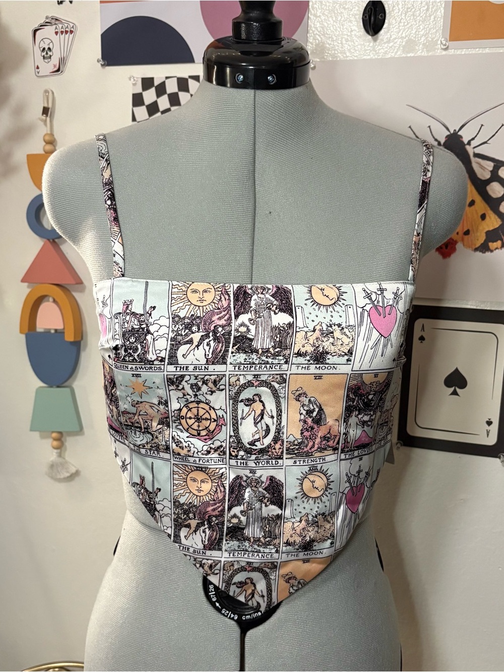 Forever 21 Tarot Card Tie-Back Corset Crop Top Size Small NWT